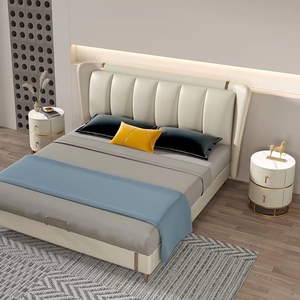 New Design Bedroom Multi-Functional Cabinet Solid Wood Bedside Table Round Smart Nightstands With <strong>Drawers</strong> - Product Image 2