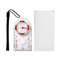 Outdoor Adventures Luminous Multifunctional 4-in-1 Navigation Compass with Map Ruler and Magnifier with Lanyard