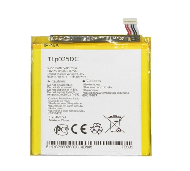 100% Original 9.80Wh TLp025DC Phone Replacement Battery for Alcatel One Touch Pixi 4 6.0 OT-8050 8050D OT 9001D 9001A
