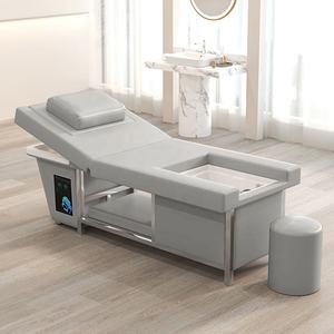 Cama de masaje eléctrica de salón personalizada multifuncional, masaje de pies y champú Cama de champú de spa de cabeza tailandesa todo en uno - Product Image 1
