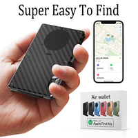 Dompet Multifungsi Pelindung Kartu Kredit RFID dari Aluminium Alloy Serat Karbon dengan Pelacak Pintar
