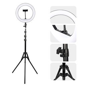 Teléfono Inteligente iluminación fotográfica 12 pulgadas Led anillo <span class=keywords><strong>de</strong></span> luz con 1,9 m plegable soporte <span class=keywords><strong>de</strong></span> la luz para hasta <span class=keywords><strong>Tok</strong></span> en directo - Product Image 1