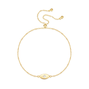 กำไลข้อมือ CANNER รุ่น New Diamond Evil Eye ชุบทอง 18k เงินแท้ 925 ประดับลูกปัดรูปดวงตา พร้อมเชือกปรับขนาดได้ สำหรับผู้หญิง - Product Image 1