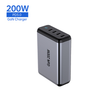 Pengisi Daya Cepat Multi Port Desktop Tommox 200W GaN PD 3.0, Stasiun Pengisian Daya Ponsel 4 Port untuk Laptop, iPad, iPhone
