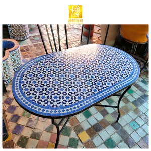 BOTON STONE Multi Couleur <span class=keywords><strong>Jardin</strong></span> Décor À La Maison <span class=keywords><strong>Salon</strong></span> Accent Meubles En <span class=keywords><strong>Fer</strong></span> <span class=keywords><strong>Forgé</strong></span> En Céramique Extérieur Bleu Carré Mosaïque Table - Product Image 4
