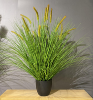 Design populaire nouvelle arrivée décoration de jardin maison Faux oignon herbe queue de chien plante d'herbe avec Pot