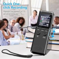 Enregistreur vocal numérique 32 Go avec 80 heures d'enregistrement, grand écran couleur, plusieurs langues, enregistreur audio à un clic