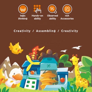 Ensemble de blocs de construction <span class=keywords><strong>pour</strong></span> animaux en marbre DIY, 83 pièces, jouets de piste de course, jouets éducatifs de construction avec ascenseur en spirale - Product Image 3