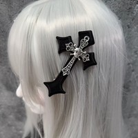 [Gorgeousxx] Модная заколка для волос в стиле Y2K Punk с экстравагантным крестом для женщин, аксессуары для субкультурной моды