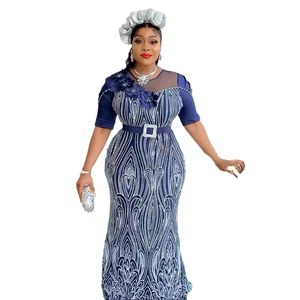 Abito da Sera Aderente a Sirena con Gonna Lunga Abbigliamento da Donna Africano Taglie Forti con Paillettes Stile Europeo e Americano Cross-Border - Product Image 6