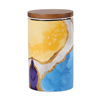 Ceramic Storage Box Sugar Tea Seasoning Miscellaneous Grains Can Creative Storage Jar with Lid