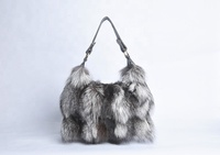 Sac fourre-tout en fourrure de renard pour femme, grande capacité, doux et moelleux, sac à main polyvalent, sac de shopping portable pour femme
