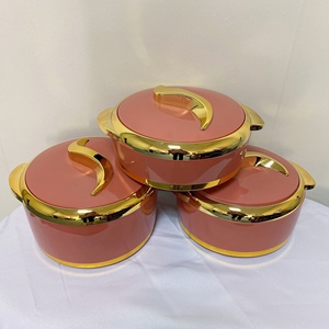 3Pcs 1.5L 2L 2.5L Circular Insulated Casserole S Shaped Gold Handle Thermal Serving Dish Muslim Wedding Event Catering Africa - Product Image 2