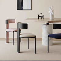 Chaise de salle à manger moderne en cuir PU, structure métallique, légère, mobilier d'appartement, fourniture d'usine OEM CX232