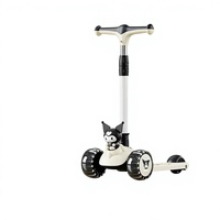 Trottinette silencieuse pour enfants, jouet pour bébé, pliable avec musique, 3-en-1 : trotteur et trottinette, possibilité de s'asseoir et de rouler