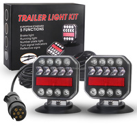 Feu arrière magnétique filaire Kaidengzhe American Standard, étanche IP67, 12-24V, Plug & Play, pour véhicules européens, avec LED d'avertissement