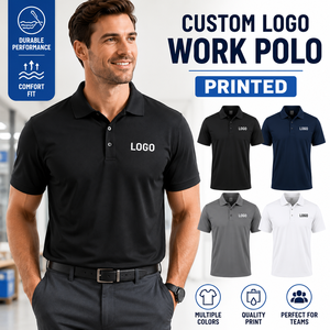 Camisetas Polo de Trabajo con Logotipo Personalizado, Camisa de Uniforme Corporativo Transpirable de Secado Rápido para Hombre, 95% Poliéster, 5% Elastano - Product Image 1
