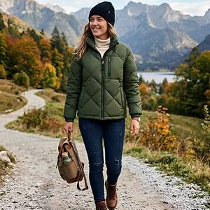 Custom <b>Women's</b> Puffer <b>Jacket</b> Winter Warm Stylish <b>Jacket</b> Breathable Water Resistant Zippered Pocket Quilted <b>Jacket</b> OEM Service - Product Image 6