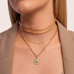 Zoryn - Colgante <span class=keywords><strong>con</strong></span> Dije de las 12 Constelaciones, Cadena Suelta Básica para Manualidades, <span class=keywords><strong>con</strong></span> Baño de Oro de 18K, Electroplacado al Vacío en Horno de Cobre - Product Image 2