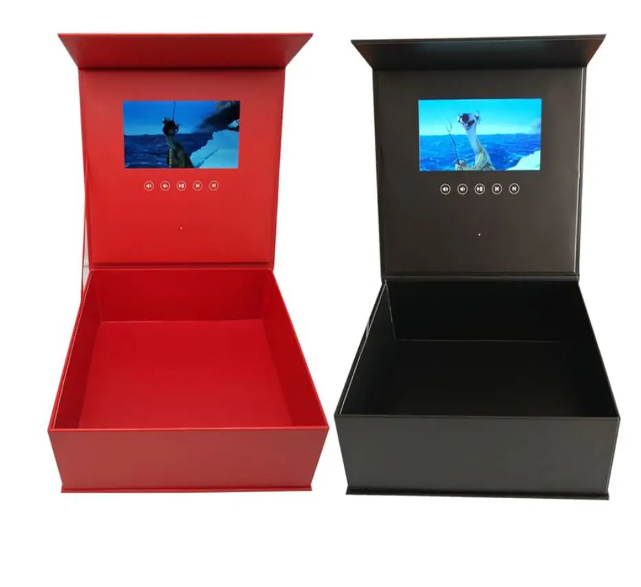 Вы можете добавить свои видео автоматическое воспроизведение духи с цветочным узором, набор в коробке 7 дюймов ЖК-экран Косметическая упаковочная коробка