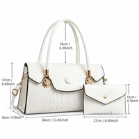 Ensemble de sacs à main pour femmes, 2 pièces, motif crocodile, grand sac fourre-tout avec petite bourse, bandoulière amovible