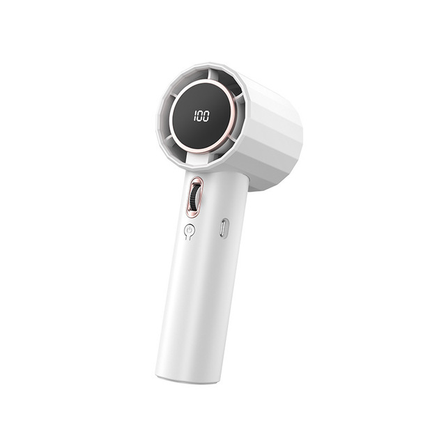 Portable High-Speed Handheld Mini Fan Bladeless with Digital Display Air Cooling Fan Powerful Plastic Small Fan