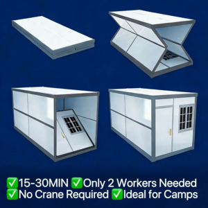 Conteneur d'expédition pliable portable pour dortoirs de chantier et logements de travailleurs - Product Image 5