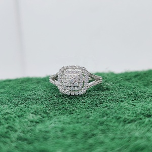 Trang Sức Cụm Đệm Đính Hôn Nhẫn Kim Cương Thật S925 Bạc Sterling 2023 Cho Nữ - Product Image 3