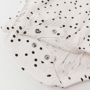 Pinuotu Baby Cami pagliaccetto bianco tutina morbida a coste gilet da neonato senza maniche tutine a bolle per bambini nero a pois - Product Image 6