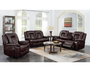 New Modern Microfiber Fabric Furniture Leather High Quality 3+2+1 Sectional Recliner Sofa For Living Room