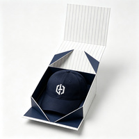 Boîte cadeau rigide magnétique pliable avec logo personnalisé, petit MOQ, service de conception gratuit, emballage pliable pour casquette de baseball