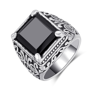 Nhẫn Nhựa Pha Lê Dát Bạc Cổ Xưa Sang Trọng Nhẫn Nam Bốn Móng Đá Quý Phong Cách Cá Tính Xu Hướng Lớn - Product Image 1