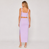 Ensemble deux pièces pour femme, haut court et jupe, personnalisable, haute qualité, été, faible MOQ, fabricant en gros