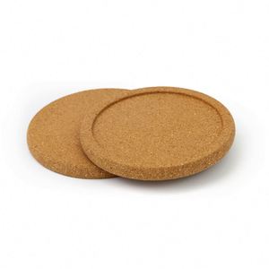 Sous-verres écologiques en liège vierges de 5 pouces, ronds, imprimables, avec rebord, vente en gros à prix abordable - Product Image 4