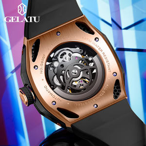 นาฬิกาข้อมือ GELATU 6007 ดีไซน์ OEM โลโก้สปอร์ต หรูหรา สายสแตนเลส สไตล์โครงกระดูก นาฬิกาอัตโนมัติ สำหรับผู้ชาย - Product Image 4