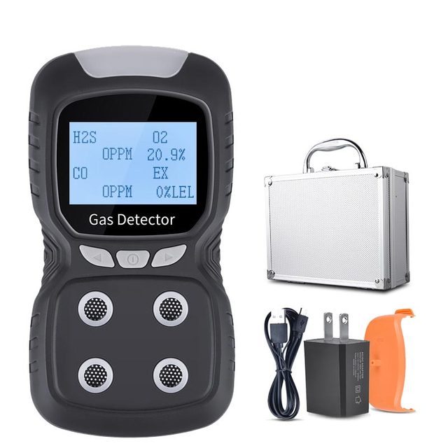 4in1 Industrial Gas Detector CO H2S O2 Ex Meter Clamp Explosion Proof Vocal Detection for Toxic and Harmful Gases Detector