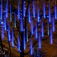 Guirlandes lumineuses RVB nouveau 10 tubes extérieur année pluie de météores LED noël étanche IP65 écologique 220V/110V boîte de couleur 20 arbre