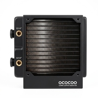 Radiateur en cuivre pur sans plomb OCOCOO CRS12-27R 120 mm, filetage G1/4, ailettes haute densité, échangeur de chaleur à refroidissement par eau pour serveur PC