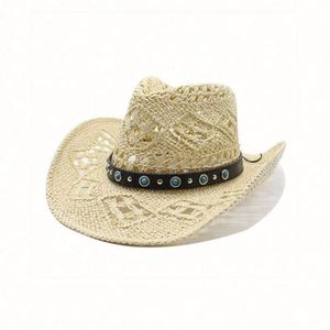 Sombreros de Vaquero Stetson Clásicos de Ala Ancha Lisos al por Mayor, Sombrero de Vaquero Occidental de Paja para Hombre - Product Image 2