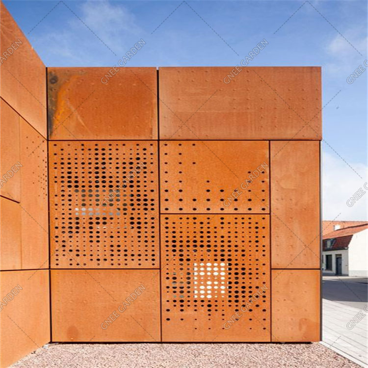Стальной кронштейн Corten для занавески, наружная настенная стальная стена corten, Погодная стальная стена