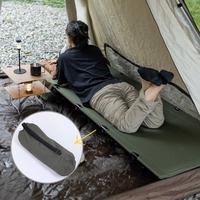 Lit de camping minimaliste d'extérieur pour une personne, pliable, lit d'appoint pour le bureau, petit lit avec tissu Oxford et cadre métallique