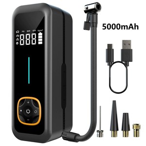 Nuevo Compresor de Aire Portátil Inalámbrico de 12V para Auto, Manómetro Digital, 5000mAh, Monitor de Presión de Neumáticos para Auto y Bicicleta - Product Image 1
