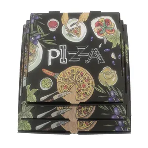 Caixas de pizza de papelão ondulado modelo grosso com logotipo personalizado de venda quente de fábrica
