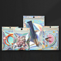 2023 pochette à fermeture éclair Laser refermable un côté clair Mini sacs à fermeture éclair en feuille d'aluminium pour l'emballage de bijoux