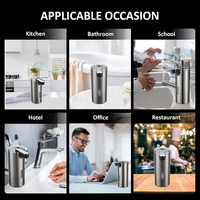 Distributeur automatique de savon mousse en acier inoxydable sans contact 330 ml, 3 niveaux réglables, fonctionne sur piles, résistant à l'eau, pour usage hôtelier