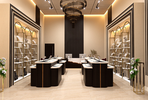 Tùy chỉnh Cửa hàng đồ trang sức thiết kế nội thất sang trọng đá cẩm thạch đồ trang sức Showcase trang sức tủ trưng bày cho cửa hàng bán lẻ - Product Image 4