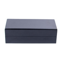 Boîte en bois MDF noire artisanale avec support pour clé USB et cadre photo rectangulaire personnalisé – Cadeau