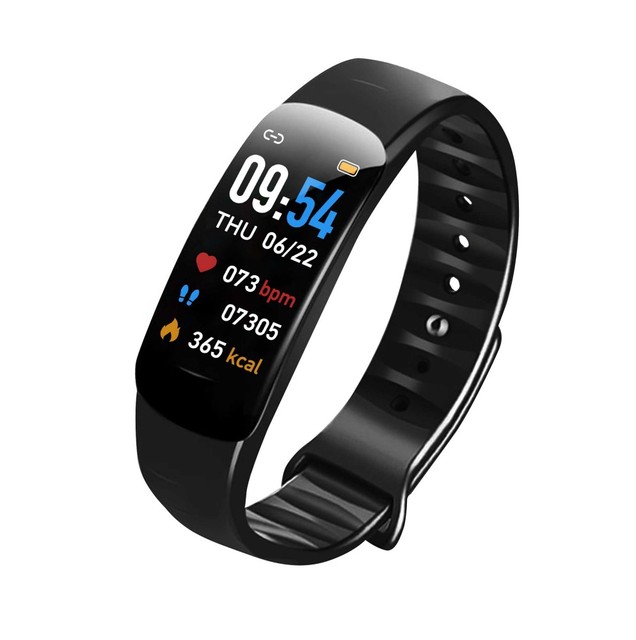 C1 Plus Smart Band Fitness Tracker Compatible Call Notifications IP67 Waterproof Remote Self-Take Photos, Music Control