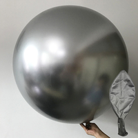Ballons en latex chromé argenté de 36 pouces, lot de ballons pour fête