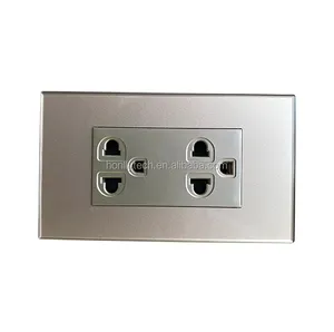 Schuko modular usa standard wall plug glass AC 110V 250V wall socket glass panel US wall socket glass